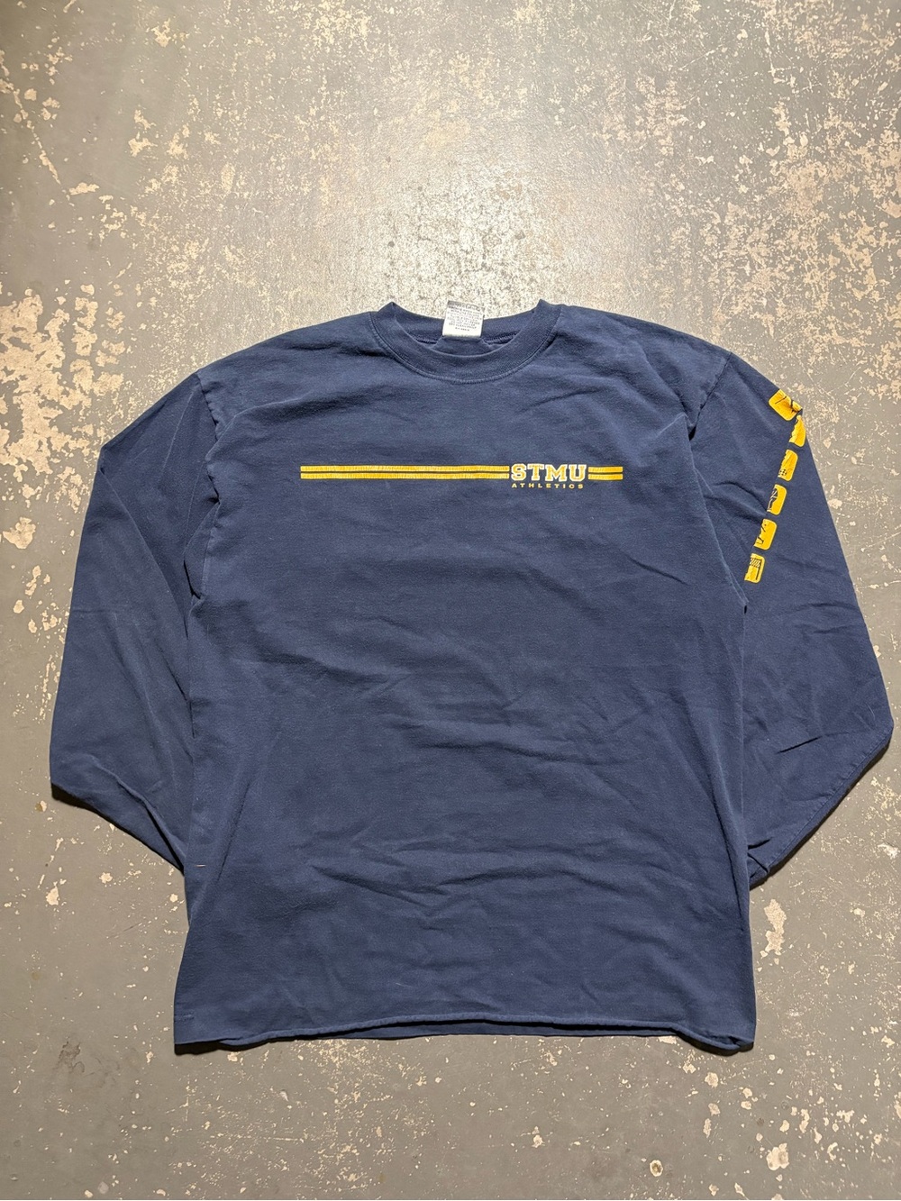 Gear For Sports Navy Long Sleeve Tee with Yellow Stripes